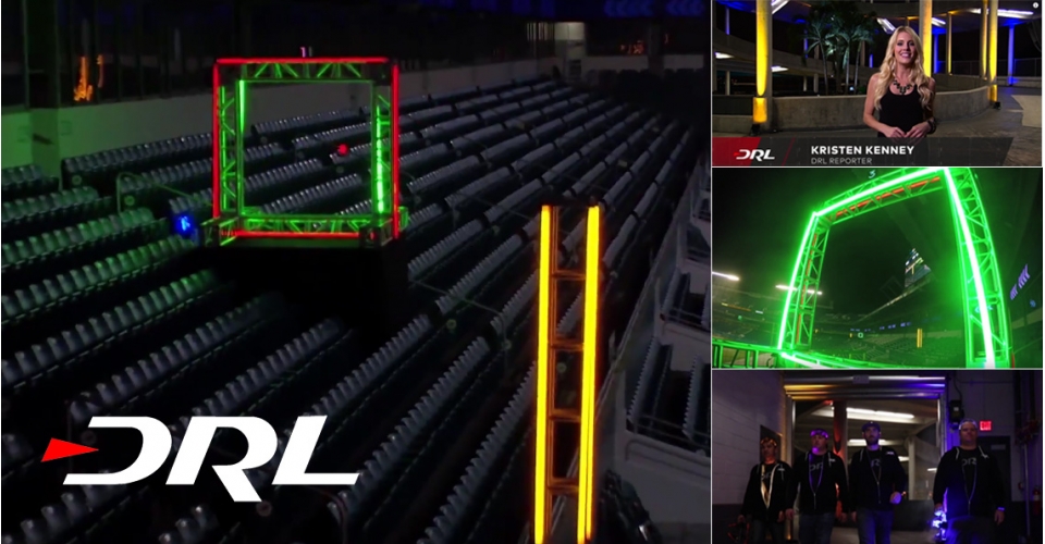 Video van finale van Drone Racing League in Miami