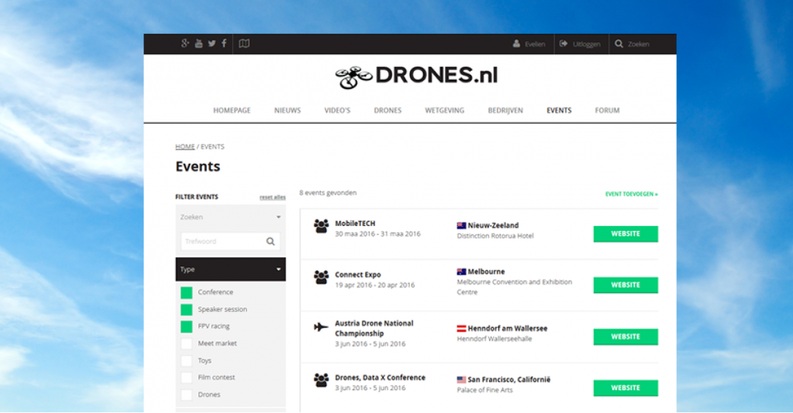 DRONES.nl evenementen kalender