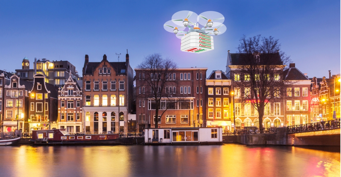 Drones bezorgen binnen een paar jaar onze pizza's