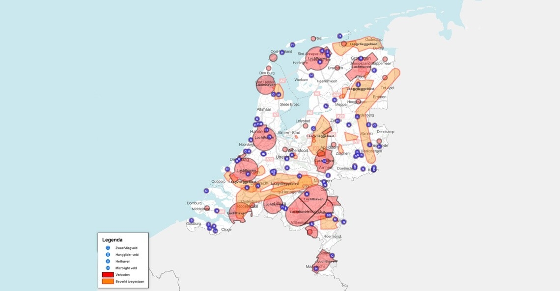 Drone no-fly zones toegevoegd aan Kadaster