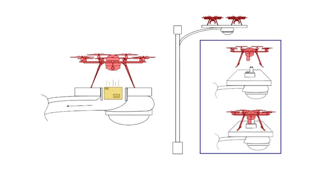 Nieuwe patenten Amazon tonen thuishavens voor bezorgdrones