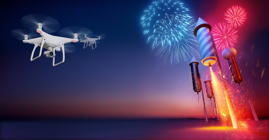 Drones tegen vuurwerk in Woerden