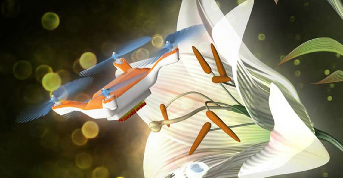 Japanse onderzoekers maken drone die taak van de bij overneemt