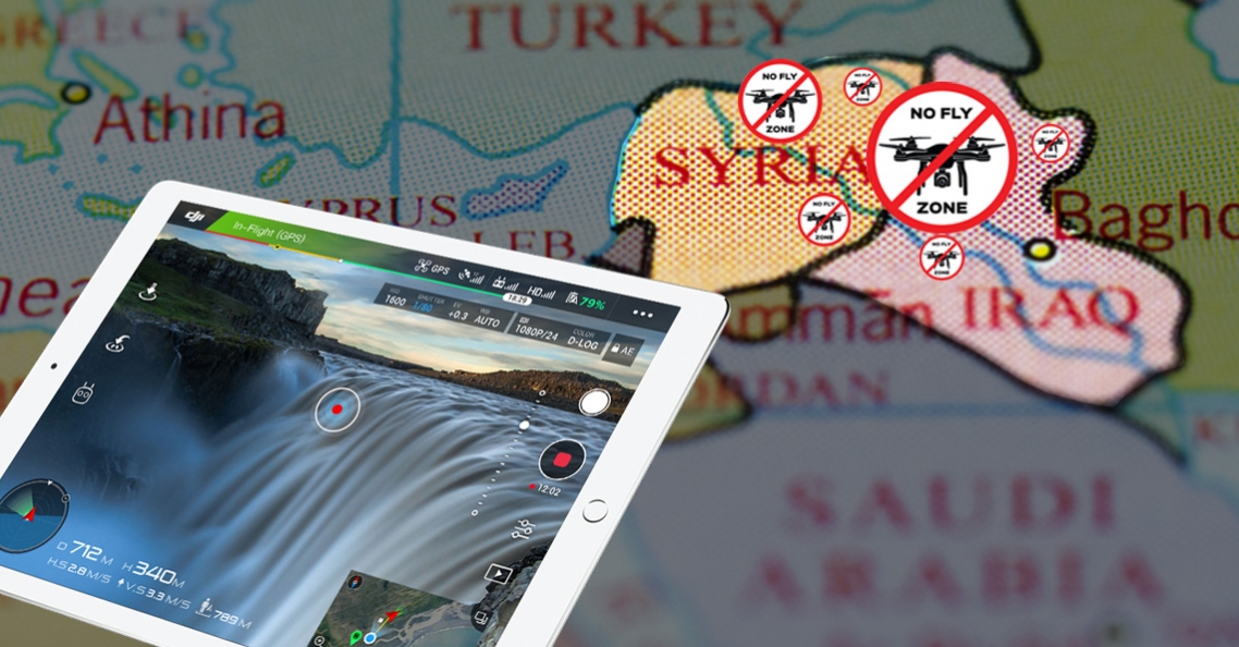 DJI voegt grote delen van Irak en Syrië toe aan No Fly Zones