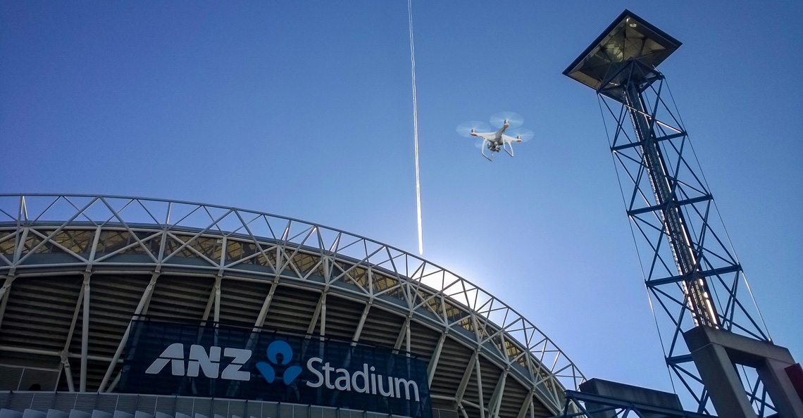 Australische voetbalbond beschuldigd van spionage met drone