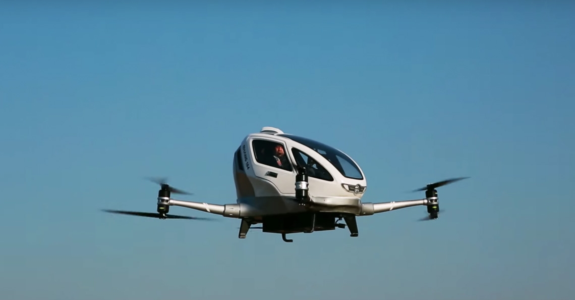 Ehang voert eerste testvluchten uit met passagiers