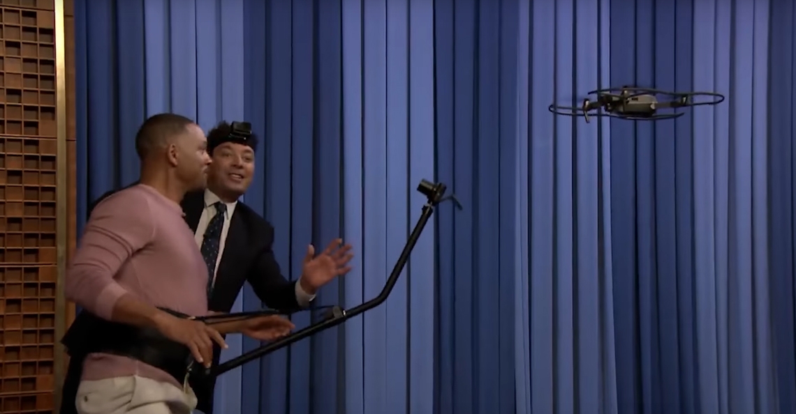 Will Smith vliegt met DJI Mavic Pro drone tijdens de Tonight Show