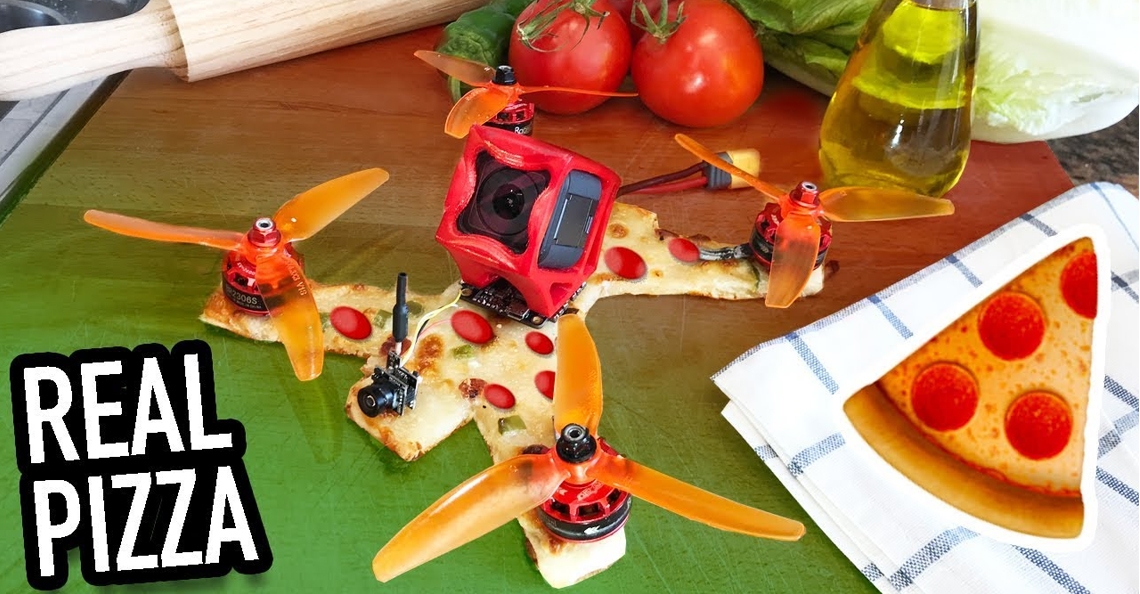 YouTuber maakt FPV racingdrone van pizza