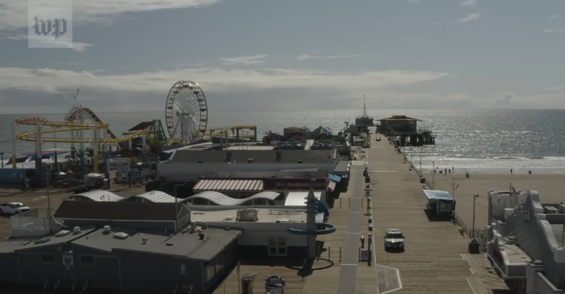 Uitgestorven straten Los Angeles in beeld gebracht met drone