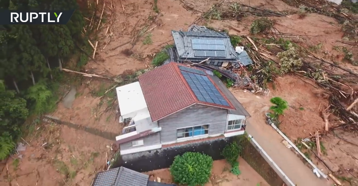 Dronebeelden tonen nasleep zware overstromingen in Japan