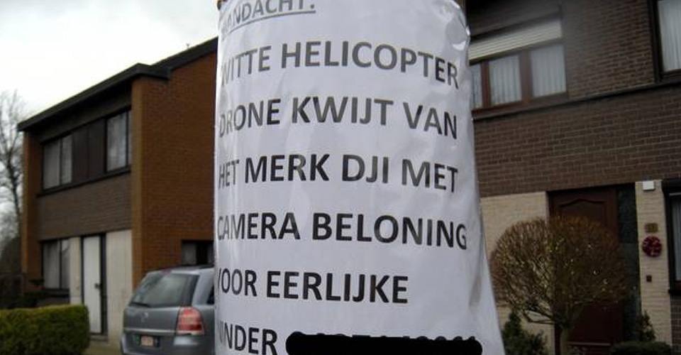 Belg krijgt boete na aangifte vermiste drone