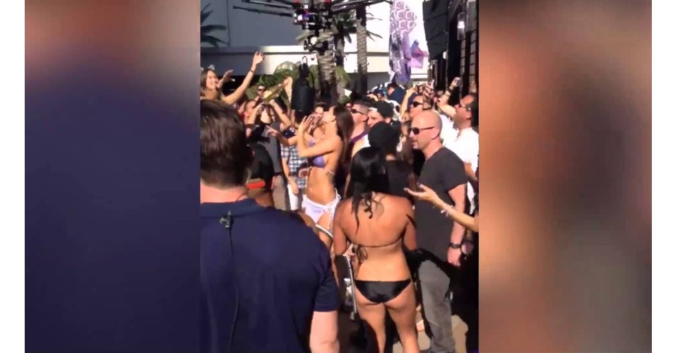 Drones bottle service van Vegas club Marquee