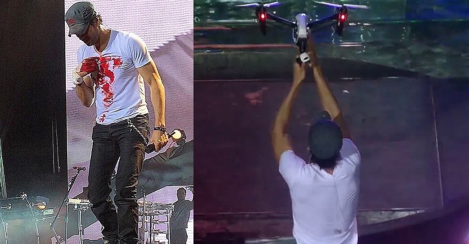 Enrique Iglesias tijdens concert verwond door DJI Inspire 1