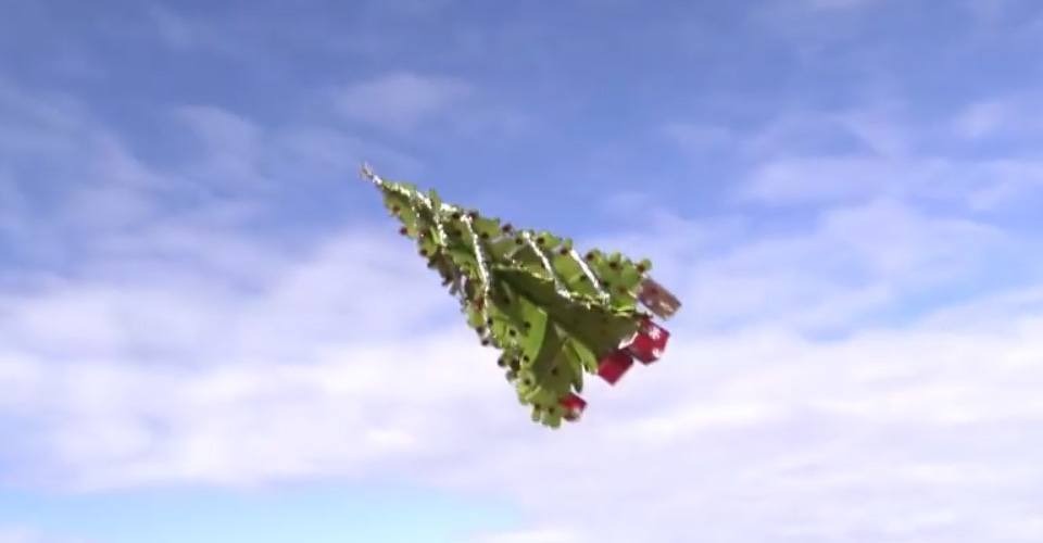 flyguy promotions vliegende kerstboom