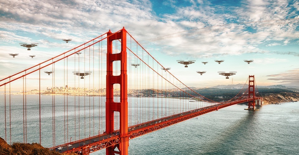 Dronesplaag bij San Francisco's Golden Gate Bridge