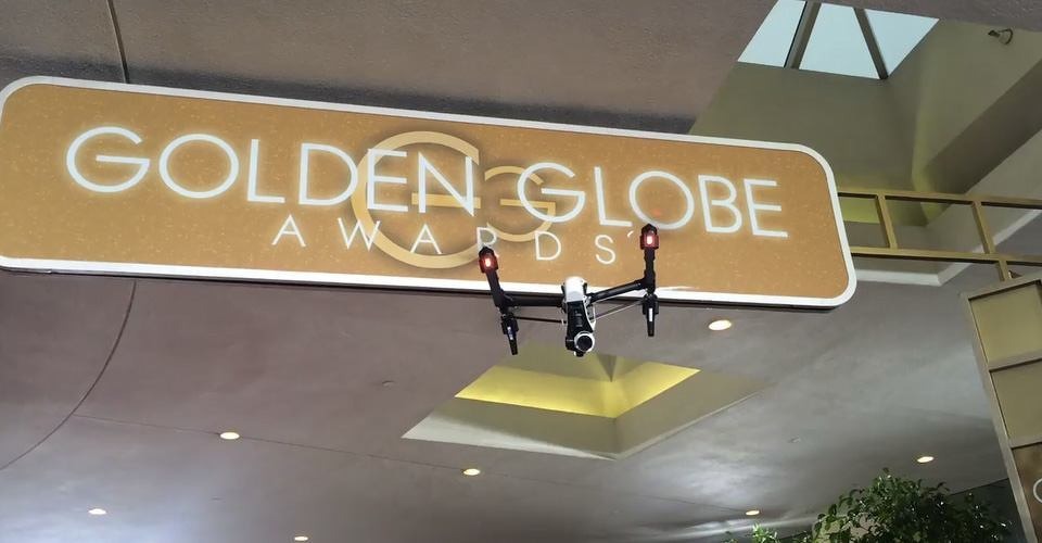 DJI Inspire 1 drone op rode loper van Golden Globe Awards