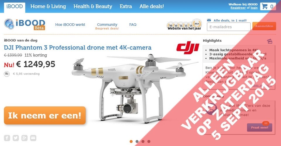 DJI Phantom 3 Professional vandaag goedkoop bij iBOOD.com