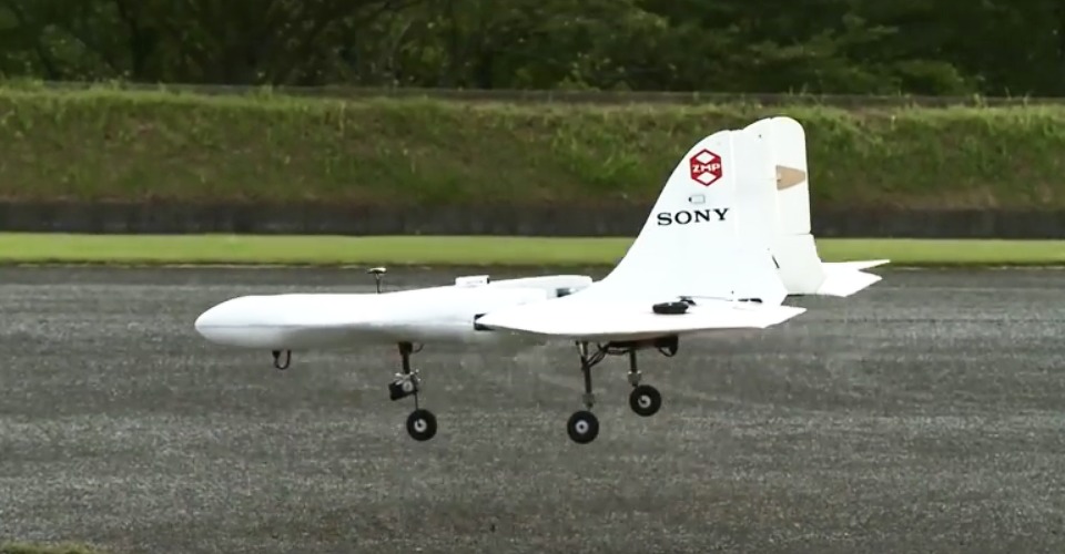Beelden prototype supersnelle Sony drone