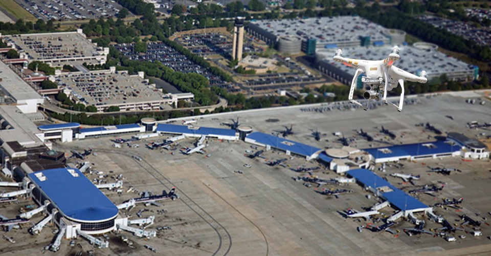 Drone gevaarlijk dicht bij Charlotte Douglas Airport gespot