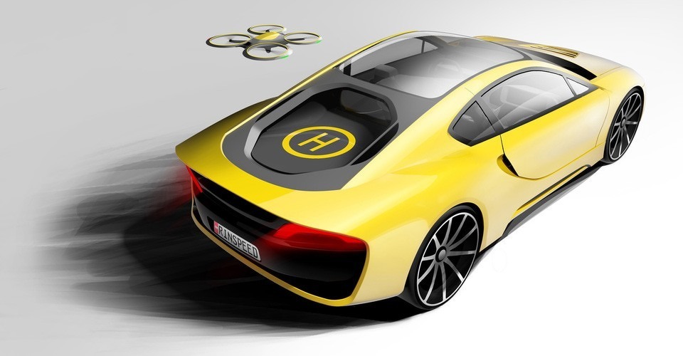 Rinspeed Etos concept car met landingsdek voor drones