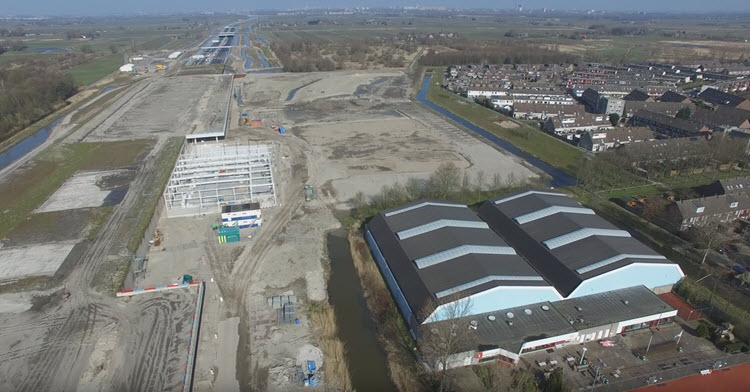 Aanleg Park A4 in Schiedam gefilmd met Phantom 3