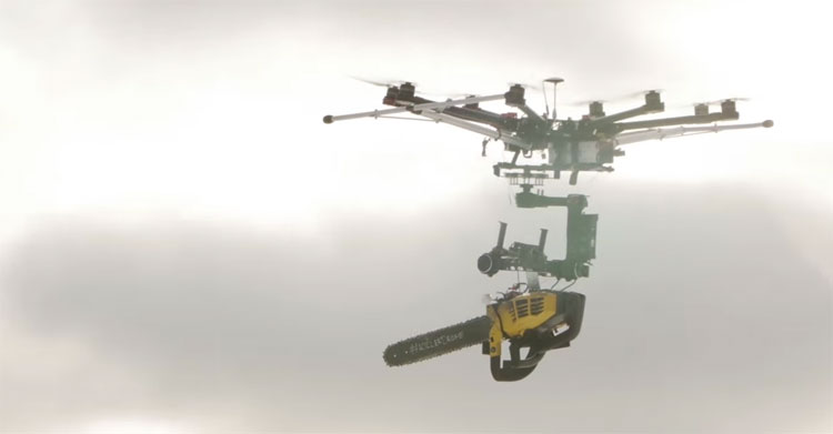 KillerDrone, een levensgevaarlijke drone met kettingzaag