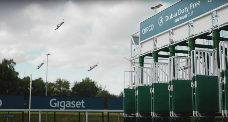 Drone racing op paardenrace complex Ascot