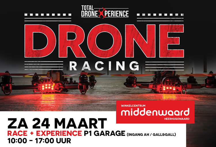 Drone Racing in winkelcentrum Middenwaard op 24 maart 2018