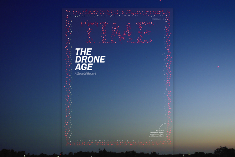Iconische cover TIME magazine gemaakt met 958 drones