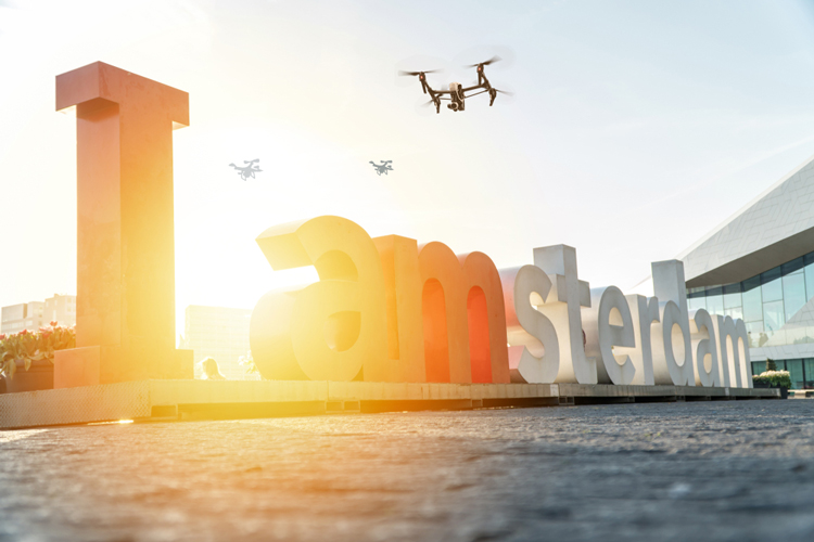 Amsterdam centrum voor drones tijdens Amsterdam Drone Week 2018