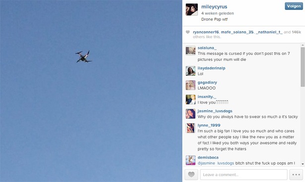 Miley Cyrus Drones video @ Instagram