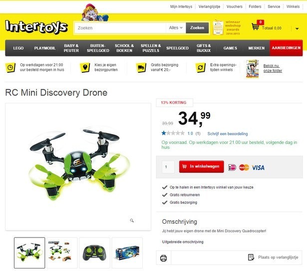 Theseus Kalksteen teugels Drones populair bij bekende retailketens